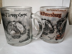 Кружка 300 мл стекло с видами Петербурга.