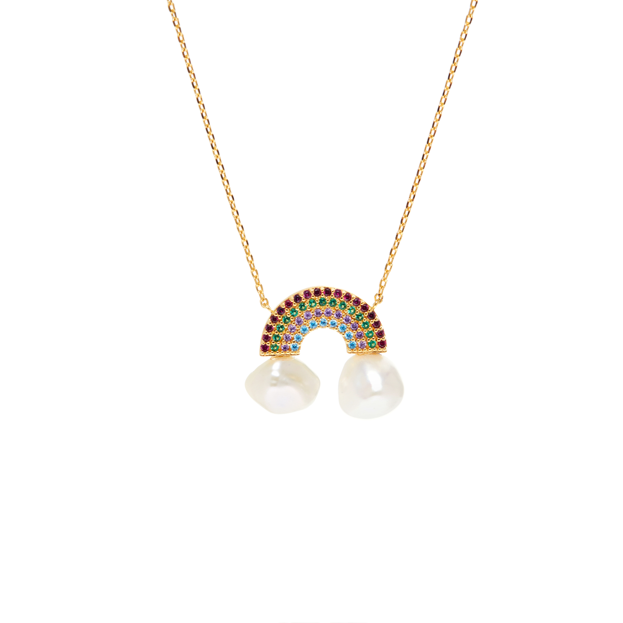 JULY CHILD Колье Rainbow Keshi Necklace