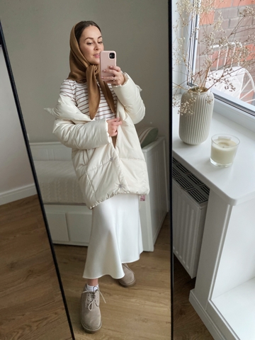 Косынка из 100% мериноса Loro Piana бежевая