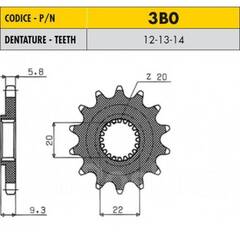 Звезда ведущая Sunstar 3B013 по каталогу JTF1446SC MADE IN Japan KX250