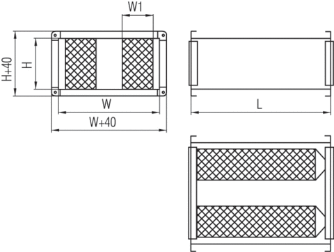 Шумоглушитель Shuft SRSr 500x250/1000