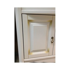 Зеркало ЛОРЕНЦО 80, белый с бежевой патиной