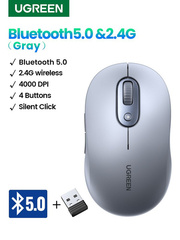 Мышь  UGREEN M556 (75129) Multi-mode Wireless Mouse BT&GHz, серый
