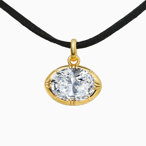 Серебряный кулон овальной формы с позолотой