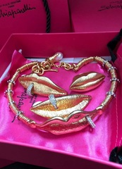 Серьги LIPS в стиле Schiaparelli цвет серебро/золото