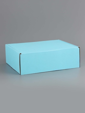 Коробка самосборная одиночная Прямоугольник, Голубой, 21*27*9 см, 1 шт.
