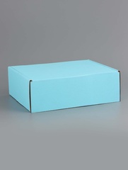 Коробка самосборная одиночная Прямоугольник, Голубой, 21*27*9 см, 1 шт.