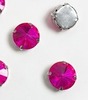 Стразы пришивные стекло в оправе, d 12 мм, фуксия