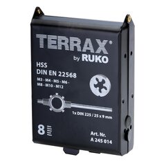 Набор плашек М3-М12 HSS 25мм 8пр Terrax by Ruko A245014 (!)