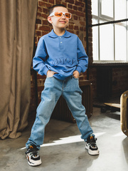 022/1_ДЛ24  Джинсы классические унисекс, голубой