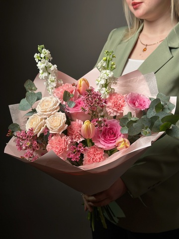 Сборный букет «Розовые акварели»