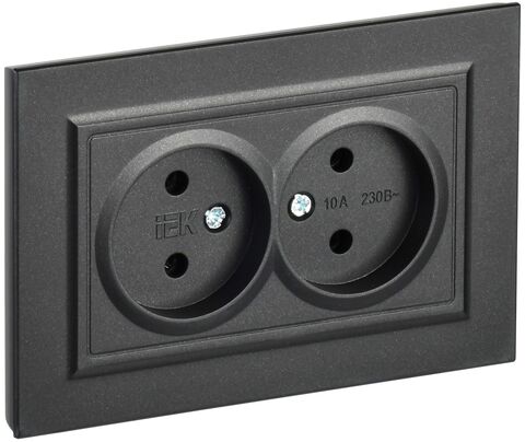 BRITE Роз. 2-я без з/к/ш 10А в сб. РС12-2-БрЧ черн. IEK