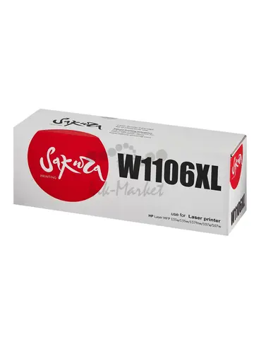 Картридж Sakura W1106XL для HP LJ 107a, 107r, 107w, 135a, 135r, 135w, 137fnw, черный, 5000 к.