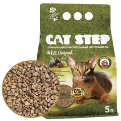 Наполнитель комкующийся растительный CAT STEP Olive Original, 5л