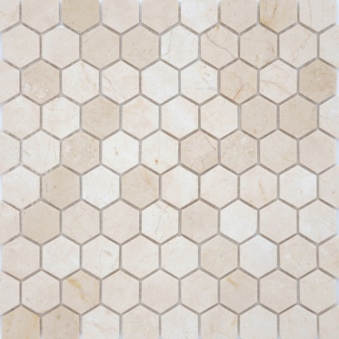 Мозаика Pietrine Hexagonal - Crema Marfil матовая 28,5x30,5х0,6 см (чип 18х30х6 мм)