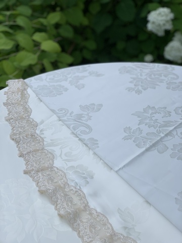 Скатерть 220 и 12 салфеток Palombella Carla Gioconda сливочные