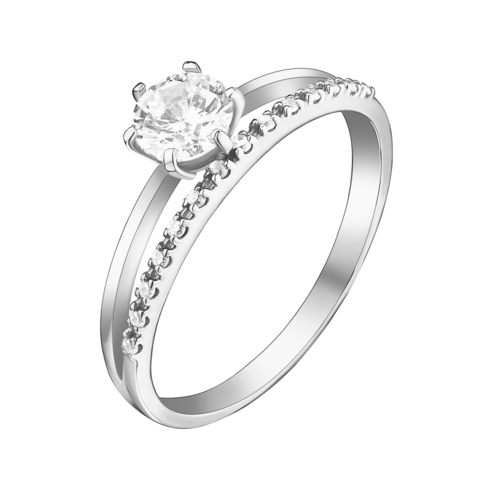 Кольцо из серебра с фианитами