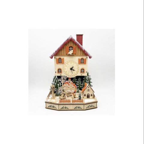 Музыкальная шкатулка 46см Musicbox Kingdom Alp Clock Альпийский дом с часами