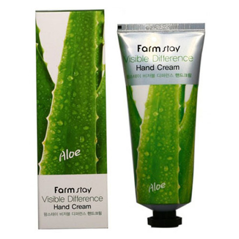 Farmstay Aloe Vera Visible Difference Hand Cream - Крем для рук с экстрактом алоэ