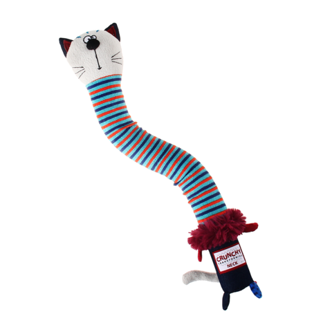 Игрушка для собак GiGwi CRUNCHY NECK Котик с пищалкой и хрустящей шеей 28 см