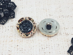 Пуговицы костюмные, d 2,4 см, золото с чёрным