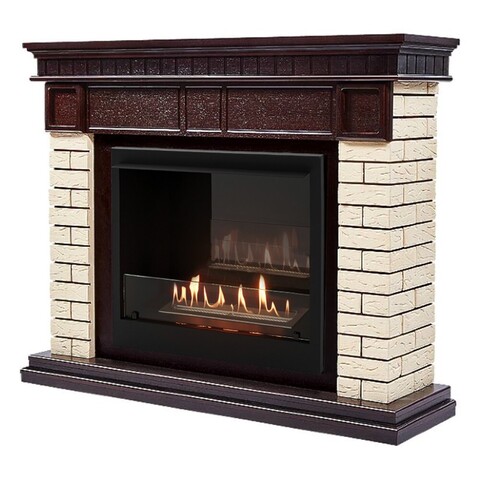 Каминокомплект Firelight BFP/P-2520 портал Bricks 25 камень бежевый, шпон темный дуб