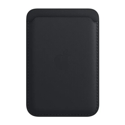 Кожаный чехол для пластиковых карт магнитный MagSafe с анимацией и NFC / Картхолдер - кошелек для iPhone 13, 13 Pro, 13 Mini, 13 Pro Max Leather Wallet (Черный - Полночь - Midnight)