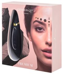 Чёрный бесконтактный клиторальный стимулятор Womanizer Premium - 