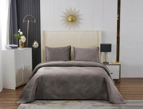 Покрывало 240х260 и 2 наволочки 50x70 Sofi De MarkO Жизель мокко