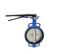 Затвор дисковый поворотный чугун Ду 80 Ру16 межфл с рукояткой диск чугун манжета EPDM Китай