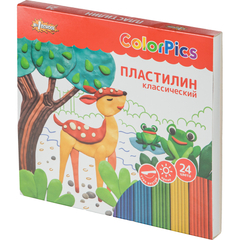 Пластилин классический №1School Color Pics наб. 24 цв, 480 гр,стек,бол.мяг