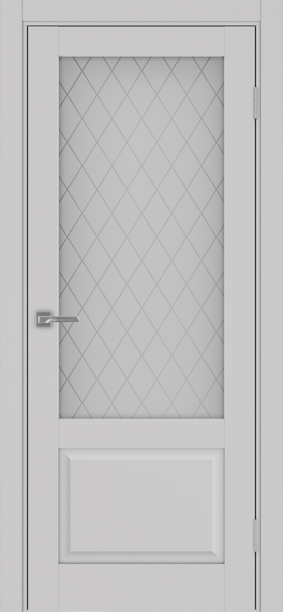 Дверь межкомнатная Оптима Порте Тоскана 640.21 ОФ3, цвет пепельный, экошпон, стекло кристалл