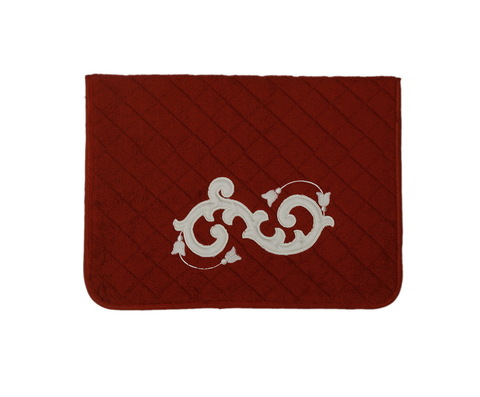 Коврик для ванной 50х70 Old Florence Ricciolo бордовый с бежевой аппликацией