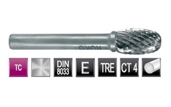 Бор-фреза твердосплавная E(TRE) 16,0х25x6x65мм HM Ruko 116215 (В)