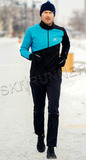Детский утеплённый лыжный костюм Nordski Jr. Premium Blue-Black с высокой спинкой