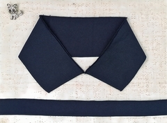 Комплект воротник ш. 7,5 см д. 44 см + подвяз ш. 3 см д. 85 см, тёмно-синий