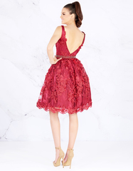 Платье средней длины в цвете Burgundy Mac Duggal 48028