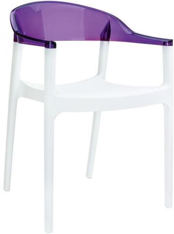Кресло пластиковое, Siesta Contract Carmen, белый, фиолетовый
