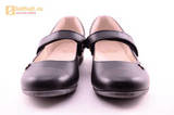 Туфли для девочек из натуральной кожи на липучке Лель (LEL), цвет черный. Изображение 5 из 18.