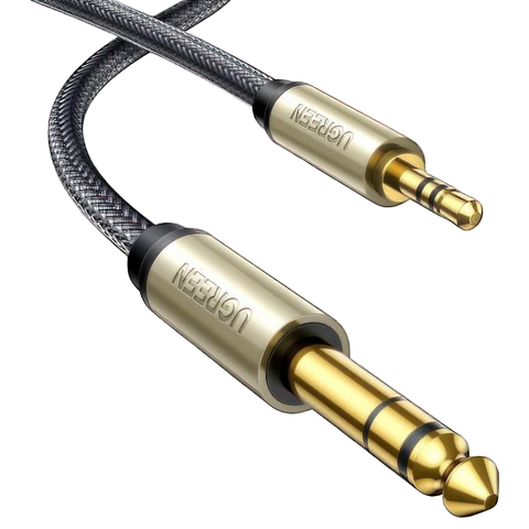 Кабель UGREEN AV127 (10630) 3.5mm to 6.35mm TRS Stereo Audio Cable, 5м, серый