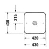 Duravit Cape Cod Раковина квадратная 430 мм, цвет внутри - белый, снаружи - белый без отверстия под смеситель. 2340430000