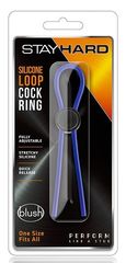 Синее эрекционное лассо Silicone Loop Cock Ring - 