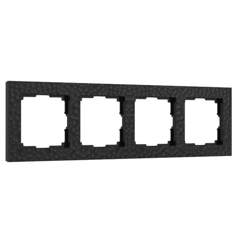 Рамка на 4 поста. Цвет Чёрный. Werkel(Веркель). Hammer. a052527 / W0042408