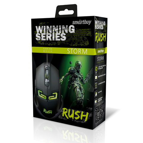 Игровая мышь проводная RUSH STORM SBM-916G-K черный SMARTBUY