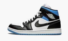 Air Jordan 1 Mid WMNS "Black / White / University Blue"