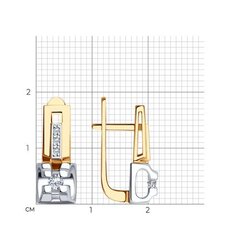 1021250 -Серьги из комбинированного золота с бриллиантами