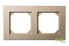 Рамка Двухместная Шампань SLIM (Универсальный Монтаж) LIREGUS EPSILON