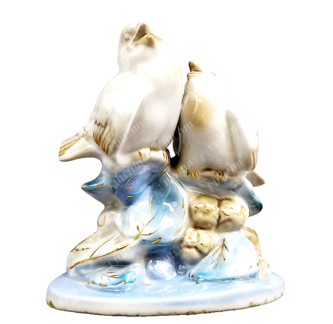 Бессарабова Н. Смеющиеся воробьи. Фарфоровая статуэтка. Старая гжель.1940-е гг.