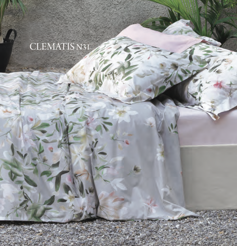 Постельное белье 2 спальное евро Mirabello Clematis серо-розовое