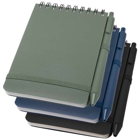 Блокнот Thalaasa формата А6 в твердой обложке из океанического пластика с шариковой ручкой